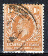 East Africa And Uganda 1912 King George V 10c Stamp In Fine Used Condition. - East Africa & Uganda Protectorates