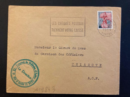 LETTRE Pour Le SENEGAL TP M. A LA NEF 25F OBL.MEC.12-12 1959 LE MANS RP SARTHE + COMPTOIR DU MILITAIRE D'ACTIVE - 1959-1960 Marianne (am Bug)