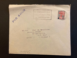 LETTRE Par Avion Pour Le SENEGAL TP M. A LA NEF 25F OBL.MEC.2-2 1960 PARIS 108 - 1959-1960 Marianne à La Nef