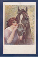 CPA Femme Avec Cheval Horse Women Circulé Illustrateur Italien - Femmes