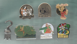 PINS PIN'S  DISNEY 1172 PETER PAN HOOK EN RELIEF PC UTM MEDECINE ROGER RABBIT  SCHTROUMPFS LES BIDOCHONS  LOT 7 PINS - Disney