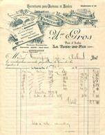 FACTURE.38.ISERE.LA TOUR DU PIN.FOURNITURES POUR BUREAUX & ECOLES.PAPETERIE.MERCERIE.A.GROS RUE D'ITALIE. - Printing & Stationeries