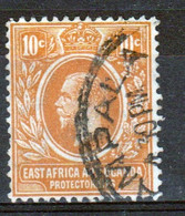 East Africa And Uganda 1921 King George V 10c In Fine Used Condition. - East Africa & Uganda Protectorates