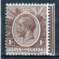 Kenya And Uganda 1922 King George V 1c In Mounted Mint Condition. - Kenya & Oeganda