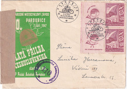 TCHECOSLOVAQUIE 1947 LETTRE CENSUREE DE PARDUBICE - Briefe U. Dokumente