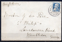 76 Op Brief Gestempeld IXELLES - ELSENE 1F Naar WIMBLEDON (ANGLETERRE) - 1905 Grosse Barbe