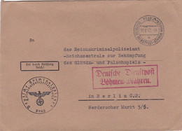 4814 90  Prag 2 A Deutsche Dienstpost Böhmen-Mähren 10.8.42 Nach Das Reichskriminalpolizeiamt - War 1939-45