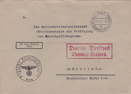 4814 91  Prag 2 A Deutsche Dienstpost Böhmen-Mähren 23.3.42 Nach Das Reichskriminalpolizeiam - War 1939-45