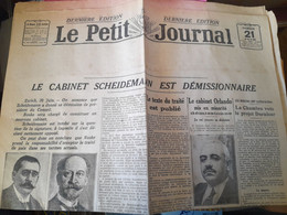 Quotidien Le Petit Journal 21 Juin 1919 Le Cabinet Scheideman Est Démissionnaire Pub Benjamin Rabier - Le Petit Parisien