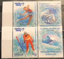 Serbia ,2014, Mi: 541/42 With Labels (MNH) - Winter 2014: Sochi