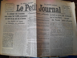 WWI Quotidien Le Petit Journal 22 Juillet 1916 3000 Prisonniers Dans La Somme Duel Au Canon Sur Le Front Russes - Le Petit Parisien