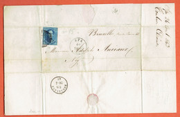 JF- Lettre Médaillon Dentelé 15 Spa 1863 Vers Bruxelles - 1863-1864 Medaillen (13/16)