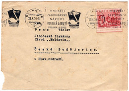 Postage Stamp Postage Stamp - Prague 025 Department Store Bílá Labuť - Swan - 15.II.1954 - Store - Cisnes
