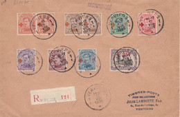 Brief  België Aangetekend Verviers Roodkruis Zegels 12.8.1920 Echt Gelopen RR ??? - Andere & Zonder Classificatie