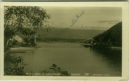 BRASIL - PONTE PENSIL VISTO DA PRAINHA - SANTOS - FOTOPOSTAL COLOMBO - MAILED TO ITALY 1947 (12233) - São Paulo