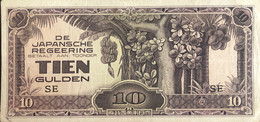 Netherland Indies 10 Gulden, P-125b (1942) - Very Fine - Nederlands-Indië