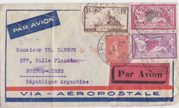 Lettre Par Aéropostale Obl. Paris 88 Le 6 IX 30 Sur 199, 208, 240 (Merson), 260 =  28f50  Pour Buenos-Aires - 1960-.... Covers & Documents