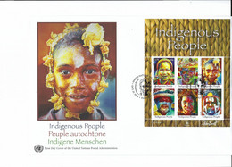 ONU New York 2010 Popolazioni Indigene Blocco Su Fdc Illustrata - Lettres & Documents