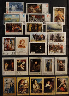 J222– Russie Russia (°)  Obl, 106 Timbres  + Bloc Sur Le Thème Tableaux - Collezioni