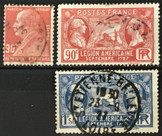 YT 243 244 245 (°) Obl 1927 Berthelot Légion Américaine La Fayette Washington (4,8 Euros) France – Bleu2 - Usados