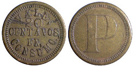 01105 GETTONE JETON TOKEN CHILE LOCAL VALE 20 CENTAVOS EN CONSUMO P - Monedas / De Necesidad