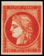 1849. REPUB FRANC. 20 C CERES REPUB FRANC. Redbrown On Redbrown Paper. No Gum. ESSAY? Bea... (Michel 3 ESSAY) - JF515500 - 1849-1850 Ceres
