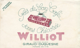 BU 2332 /   BUVARD     CHICOREE WILLIOT    (20,50 Cm X 12,50 Cm ) - Café & Thé