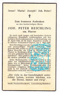 DP Priester Pfarrer - Joh. Reichling ° 1869 † Bettemburg Esch LUX 1939 / Begr Ospern Redange / Koerich Reckingen Ad Mess - Devotieprenten