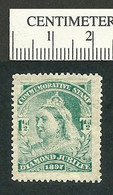 B67-44 GB UK 1897 Queen Victoria QV Diamond Jubilee 1.5 Pence MNH - Vignette Locali E Private