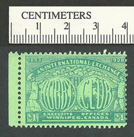 B67-51 CANADA Winnipeg Hobby Club 1908 Advertising Stamp Green MNG - Privaat & Lokale Post