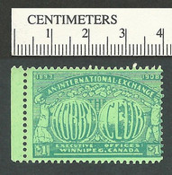 B67-51 CANADA Winnipeg Hobby Club 1908 Advertising Stamp Green MNG - Vignette Locali E Private