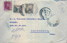 1939 , GRANADA - LA HABANA ( CUBA ) , SOBRE CIRCULADO , LLEGADA - Cartas & Documentos