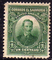 EL SALVADOR 1921 FRANCISCO MENDEZ CENT. 1c USATO USED OBLITERE' - El Salvador