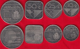 Aruba Set Of 4 Coins: 10 Cents - 1 Florin 1986-2019 - Altri – America