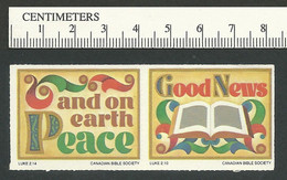 B67-67 CANADA Canadian Bible Society Charity Xmas Seals 2ab MNH - Local, Strike, Seals & Cinderellas