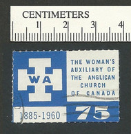 B67-78 CANADA 1960 75th Anniv. Woman's Auxiliary Anglican Church Used - Viñetas Locales Y Privadas