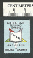 B67-85 CANADA Ontario Eastern Star Training Awards Stamp MNH - Viñetas Locales Y Privadas