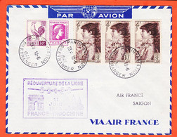 Tb120 ⭐ Par AVION Réouverture De La Ligne FRANCE-INDOCHINE 11 Juin 1946 PARIS SAÏGON - Air Post