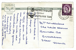 Ref 1514 -   1966 Postcard -  The Square Good " Bournemouth For That Autumn Tan" Slogan Postmark - Hampshire Dorset - Covers & Documents