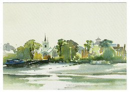 Ref 1515 - Judges Art Postcard - St Nicholas Church From River Thames - Chiswick London - London Suburbs