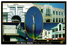 Ref 1515 - Postcard - Daily Telegraph & Other Art Deco Buildings - Napier New Zealand - Nouvelle-Zélande