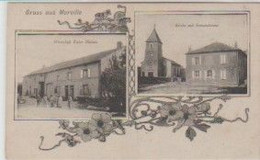 GRUSS Aus (57) MORVILLE (127 Ha ) 2 Vues : Wirtschaft Victor NICLAUS / Kirche Und Gemeindehaus - Autres & Non Classés