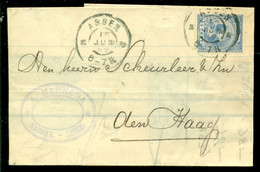 Nederland 1899 Brief Verzonden Uit Assen Met Zegel NVPH 35 Met Ontvangststempels En Kastje A86 - Storia Postale