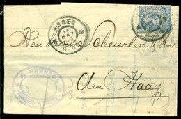 Nederland 1899 Brief Verzonden Uit Assen Met Zegel NVPH 35 Met Ontvangststempels En Kastje B80 - Storia Postale