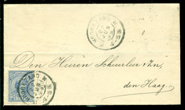 Nederland 1899 Brief Verzonden Uit Hoogezand Met Zegel NVPH 35 Met Ontvangststempels En Kastje A50 - Storia Postale