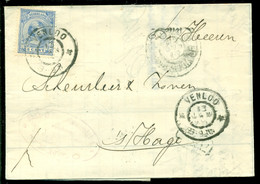 Nederland 1899 Brief Verzonden Uit Venlo Met Zegel NVPH 35 Met Ontvangststempels En Kastje C35 - Storia Postale