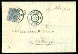 Nederland 1899 Brief Verzonden Uit Venlo Met Zegel NVPH 35 Met Ontvangststempels En Kastje C50 - Storia Postale