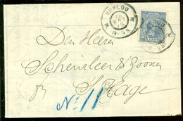 Nederland 1899 Brief Verzonden Uit Venlo Met Zegel NVPH 35 Met Ontvangststempels En Kastje C60 - Storia Postale