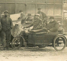 Moto Ancienne De Marque Type Modèle ? * Carte Photo * Motos Motocyclette Transport Side Car * Autobus Autocar Militaria - Motos