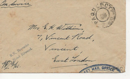 WW2 ROYAL NAVY OCT 1945 DURBAN South Africa TO EAST LONDON Great Britain PAQUEBOT STRIKE MAIL OFFICE - Boten